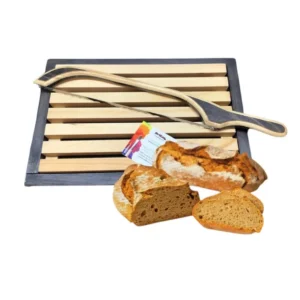 Ensemble planche à pain ramasse-miette gris urbain