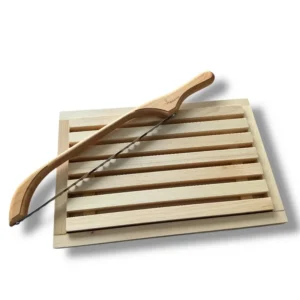 Ensemble planche à pain ramasse-miette naturel