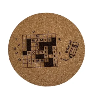 Sous-verres en liège Mots croisés