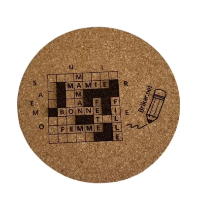 Sous-verres en liège Mots croisés