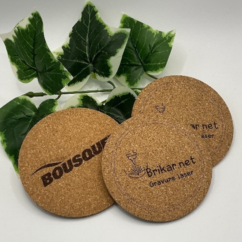 Sous-verre en liège graver personnalisé